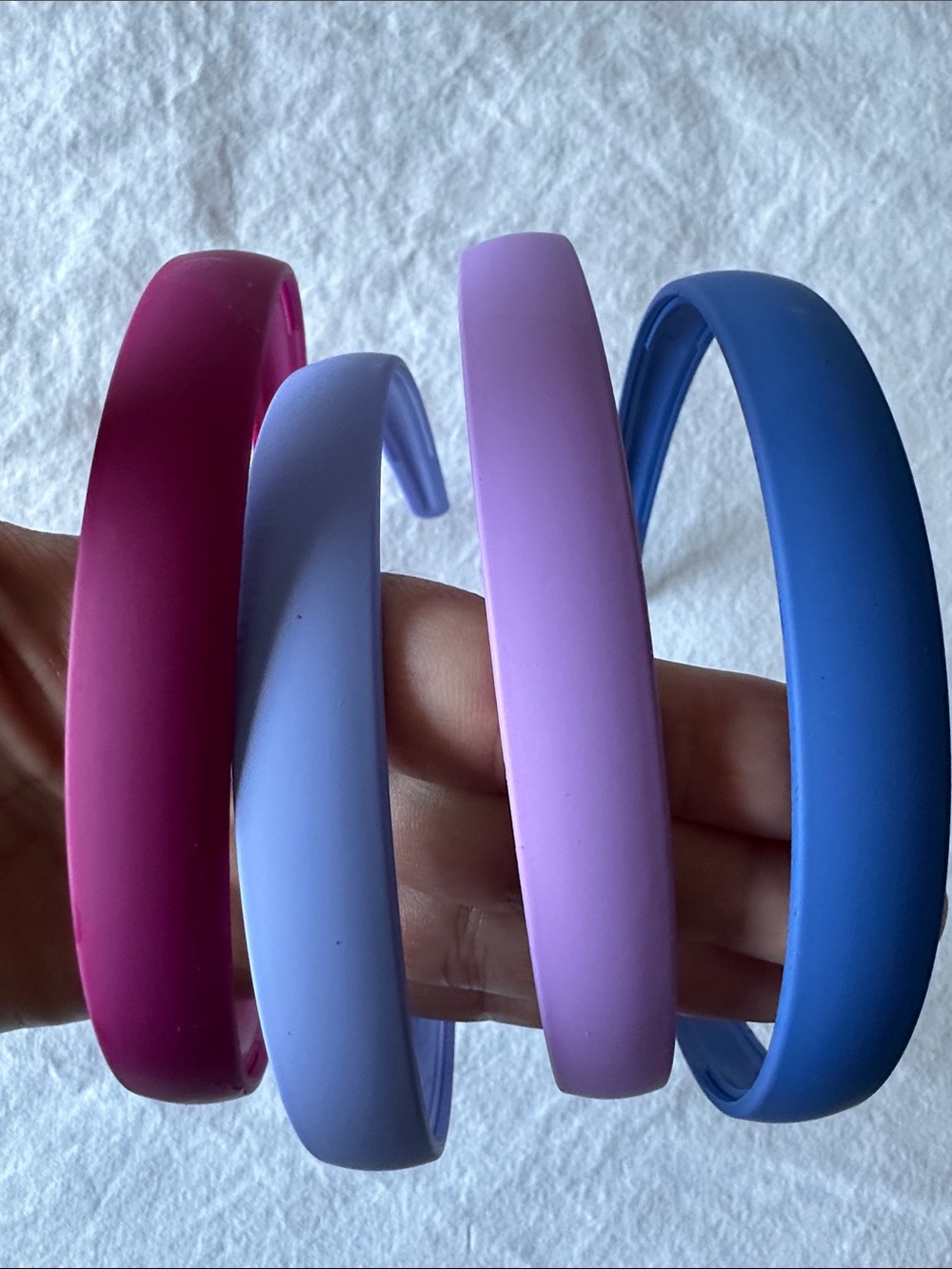 NWOT! Set of 4 Solid Color Matte Headbands - Berry, Lavender, Lilac, Blue